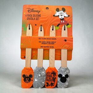 Disney Mickey Mouse Halloween Spider Web Orange Grey Spatula Set 4-Pack 2022